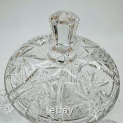 Nachtmann German Lead Crystal Punch Bowl With Lid & 6 Cups Hand Diamond Fan Cut
