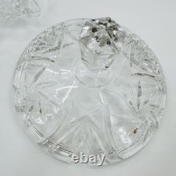 Nachtmann German Lead Crystal Punch Bowl With Lid & 6 Cups Hand Diamond Fan Cut