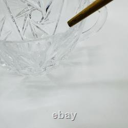 Nachtmann German Lead Crystal Punch Bowl With Lid & 6 Cups Hand Diamond Fan Cut