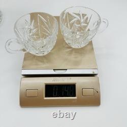 Nachtmann German Lead Crystal Punch Bowl With Lid & 6 Cups Hand Diamond Fan Cut