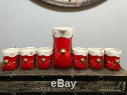 Napco Figurines/Tom & Jerry Set/Santa/Vintage Punch Bowl Set/Christmas Punch Set
