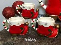 Napco Figurines/Tom & Jerry Set/Santa/Vintage Punch Bowl Set/Christmas Punch Set