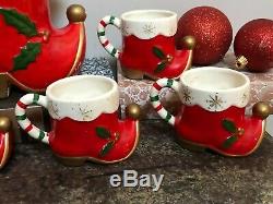 Napco Figurines/Tom & Jerry Set/Santa/Vintage Punch Bowl Set/Christmas Punch Set