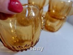 New Martinsville Amber Radience 12 Piece Punch Bowl Ball Vase Set