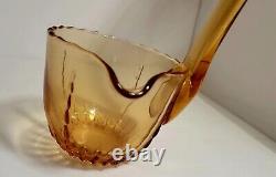 New Martinsville Amber Radience 12 Piece Punch Bowl Ball Vase Set