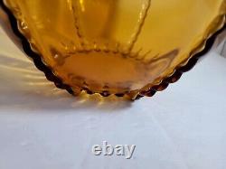 New Martinsville Amber Radience 12 Piece Punch Bowl Ball Vase Set