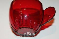 New Martinsville Ruby Red Glass Radiance Punch Set Bowl, 12 Cups and Ladle