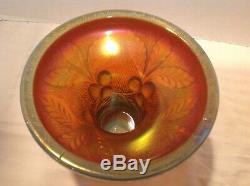 Northwood Acorn Burrs Carnival Glass Punch Bowl Base Aqua Opalescent Very Rare