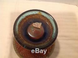 Northwood Acorn Burrs Carnival Glass Punch Bowl Base Aqua Opalescent Very Rare