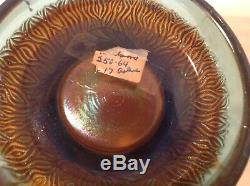 Northwood Acorn Burrs Carnival Glass Punch Bowl Base Aqua Opalescent Very Rare