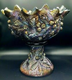 Northwood Acorn Burrs Carnival Glass Punch Bowl with Stand and Cups