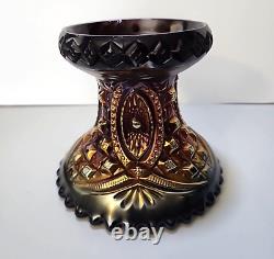 Northwood Amethyst Carnival Glass Punch Fruit Bowl And Base Memphis Pattern