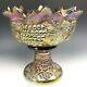 Northwood Amethyst Carnival Glass Punchbowl With Stand Marked