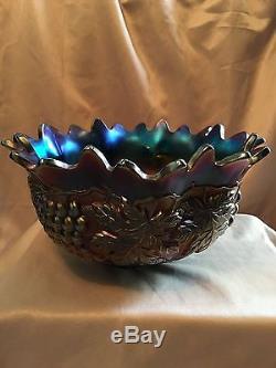 Northwood Antique Cable and Grape Amethyst Punch Bowl no base C. 1910