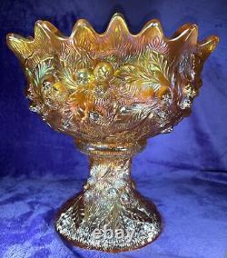 Northwood Carnival Glass Acorn Burrs Marigold Punch Bowl Beautiful