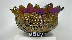 Northwood Carnival Glass Grape & Cable Amethyst Punch Bowl