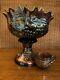 Northwood GRAPE & CABLE ANTIQUE CARNIVAL GLASS PUNCH BOWL WITH BASE AND ONE CUP
