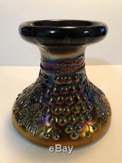 Northwood Grape & Cable Amethyst Carnival Glass Punch Bowl with Stand