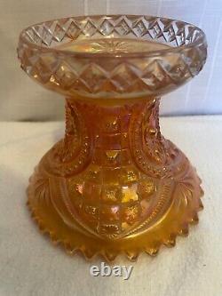 Northwood Marigold Carnival Glass Punch Bowl &Base Memphis Pattern