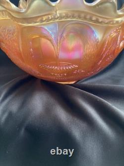 Northwood Peacock At The Fountain Marigold 12Pc Punch Set Stunning And Rare