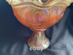Northwood Peacock At The Fountain Marigold 12Pc Punch Set Stunning And Rare