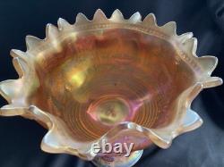 Northwood Peacock At The Fountain Marigold 12Pc Punch Set Stunning And Rare