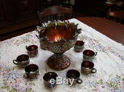 Northwood amethyst grape and cable punchbowl set