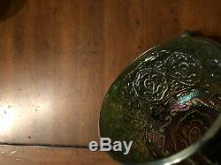 NorthwoodsFentonCarnival Glass Punch Bowl Pedestal And 6 Cups