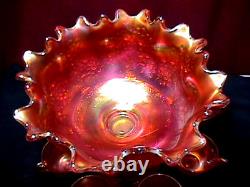 Orange Tree Punch Bowl Set 8 Piece Deep Marigold Carnival Glass By Fenton