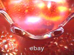 Orange Tree Punch Bowl Set 8 Piece Deep Marigold Carnival Glass By Fenton
