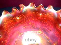 Orange Tree Punch Bowl Set 8 Piece Deep Marigold Carnival Glass By Fenton
