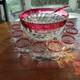 Original Box included! Whitehall Ruby Red Flash Colony 14 piece Punch Bowl