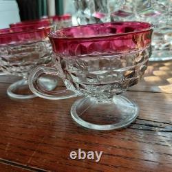 Original Box included! Whitehall Ruby Red Flash Colony 14 piece Punch Bowl