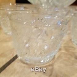 Original L. E. Smith Glass Punch Bowl 18 Cups Ladle Box Rare Lot Vintage Art VTG