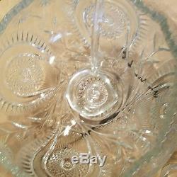 Original L. E. Smith Glass Punch Bowl 18 Cups Ladle Box Rare Lot Vintage Art VTG
