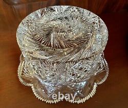 Outstanding American Brilliant Period Large Cut Glass Center Bowl or Punch Bowl