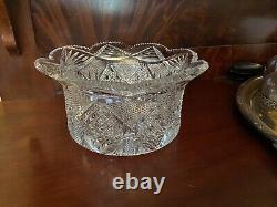 Outstanding American Brilliant Period Large Cut Glass Center Bowl or Punch Bowl