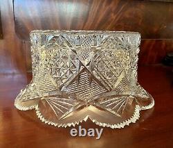 Outstanding American Brilliant Period Large Cut Glass Center Bowl or Punch Bowl