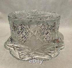 Outstanding American Brilliant Period Large Cut Glass Center Bowl or Punch Bowl