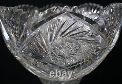 Outstanding Antique Abp Cut Glass 2 Pc Punchbowl/3 Cups Good Cond Free Shipping