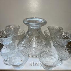 Outstanding EAPG 14 Pedestal Punch bowl Set Complete 28 pc scallop AH A+ Qual