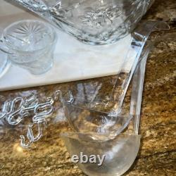Outstanding EAPG 14 Pedestal Punch bowl Set Complete 28 pc scallop AH A+ Qual
