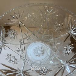 Outstanding EAPG 14 Pedestal Punch bowl Set Complete 28 pc scallop AH A+ Qual