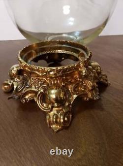 PITMAN-DREITZER 15pc PUNCH BOWL Ornate Gold Tone Stand, Ladle, 12 Cups RARE