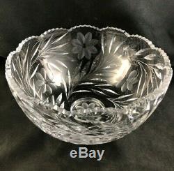 Pairpoint ABP Cut Glass VISCARIA 12 2-Piece Footed Punch Bowl with 2 Cups RARE