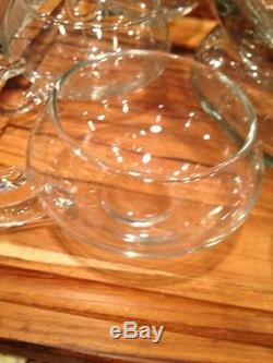 Party Mid-Century MODERN Glass Crystal Punch Bowl Set With 10 Cups! With Ladel
