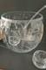 Paul Revere FLOWER CUT Etched Crystal Punch Bowl with 8 Cups And Glass Ladle-NEW