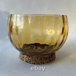 Pentti Sarpaneva Glass Bronze Turun Hopea Punch Bowl Ladle Cups Cream Sugar Set