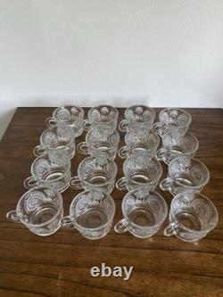 Pinwheel and Stars Glass Round Punch Bowl Set with 12 Matching Punch Cups