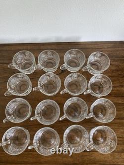 Pinwheel and Stars Glass Round Punch Bowl Set with 12 Matching Punch Cups